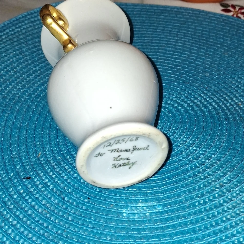 Elegant White Vase with Gold Accents